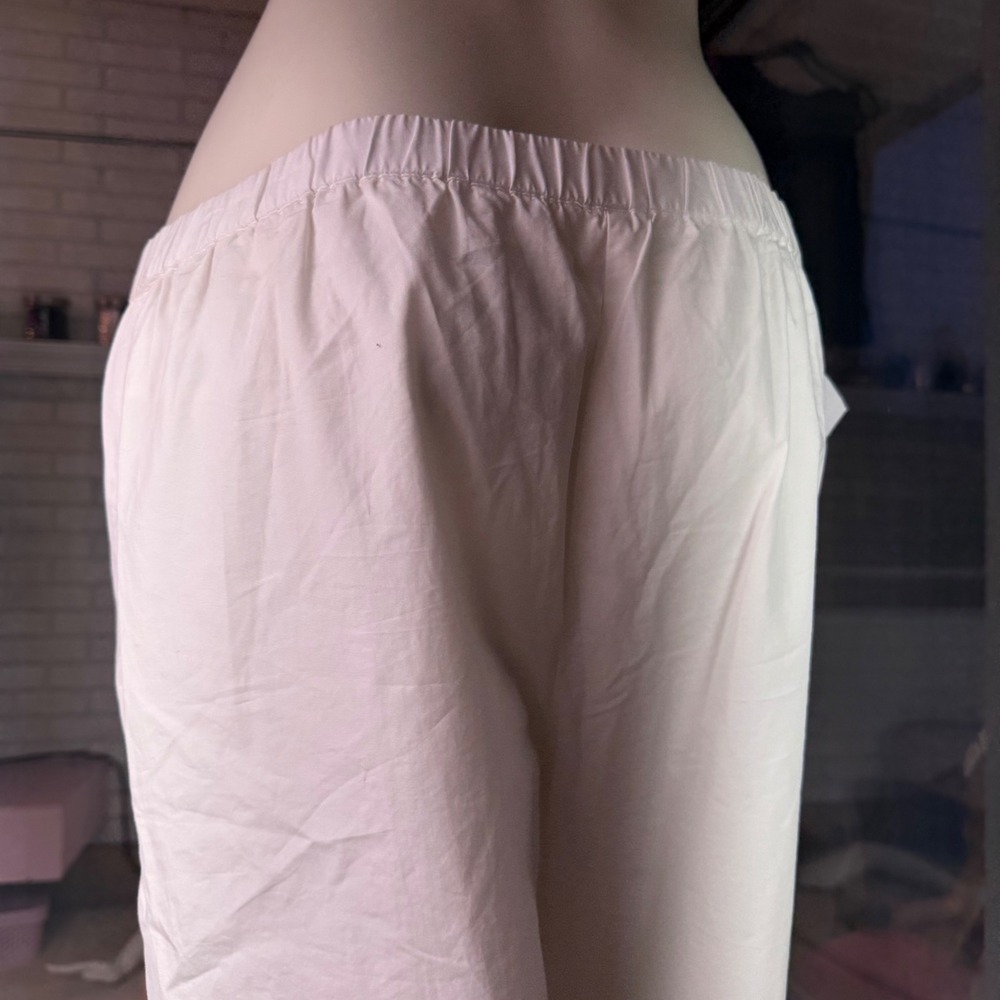 Wilfred Aritzia Boardwalk Pants White Cotton Poplin Relaxed Beach Summer L - Picture 4 of 6